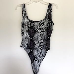 Snake Slinky Square Neck Bodysuit